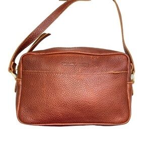 Portland leather brown camera crossbody bag